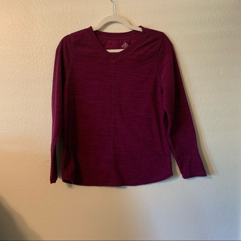 St. John's Bay V-Neck Fleece Top Size PM